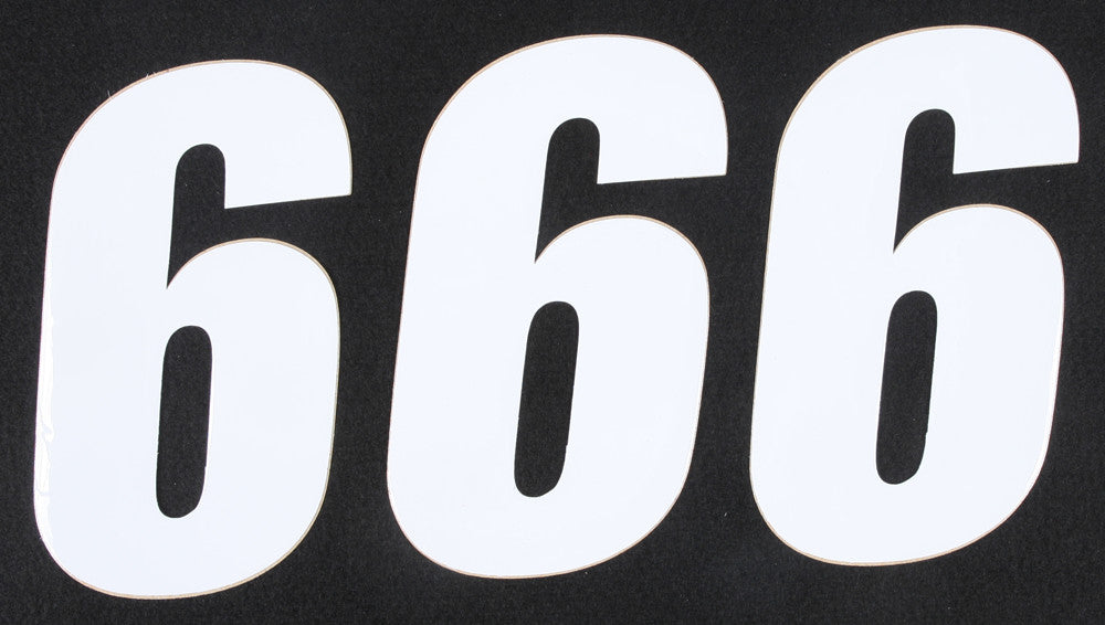 D'COR NUMBER 6 WHITE 6" 3/PK 45-16-6