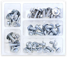 Load image into Gallery viewer, BOLT 8MM HEX FLANGE BOLT ASSORTMENT W/16MM WASHER 40 PIECE KIT SV-M6SEMS
