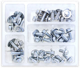 BOLT 8MM HEX FLANGE BOLT ASSORTMENT W/16MM WASHER 40 PIECE KIT SV-M6SEMS