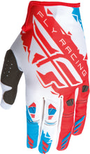 Load image into Gallery viewer, FLY RACING KINETIC GLOVE RED/WHITE/BLUE SZ 6 YL 370-41106-atv motorcycle utv parts accessories gear helmets jackets gloves pantsAll Terrain Depot