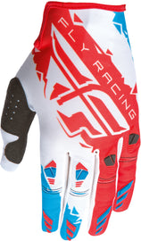 FLY RACING KINETIC GLOVE RED/WHITE/BLUE SZ 6 YL 370-41106-atv motorcycle utv parts accessories gear helmets jackets gloves pantsAll Terrain Depot