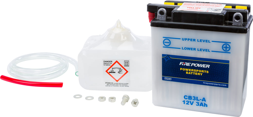 FIRE POWER BATTERY W/ACID CB3L-A 12V HEAVY DUTY CB3L-A-atv motorcycle utv parts accessories gear helmets jackets gloves pantsAll Terrain Depot