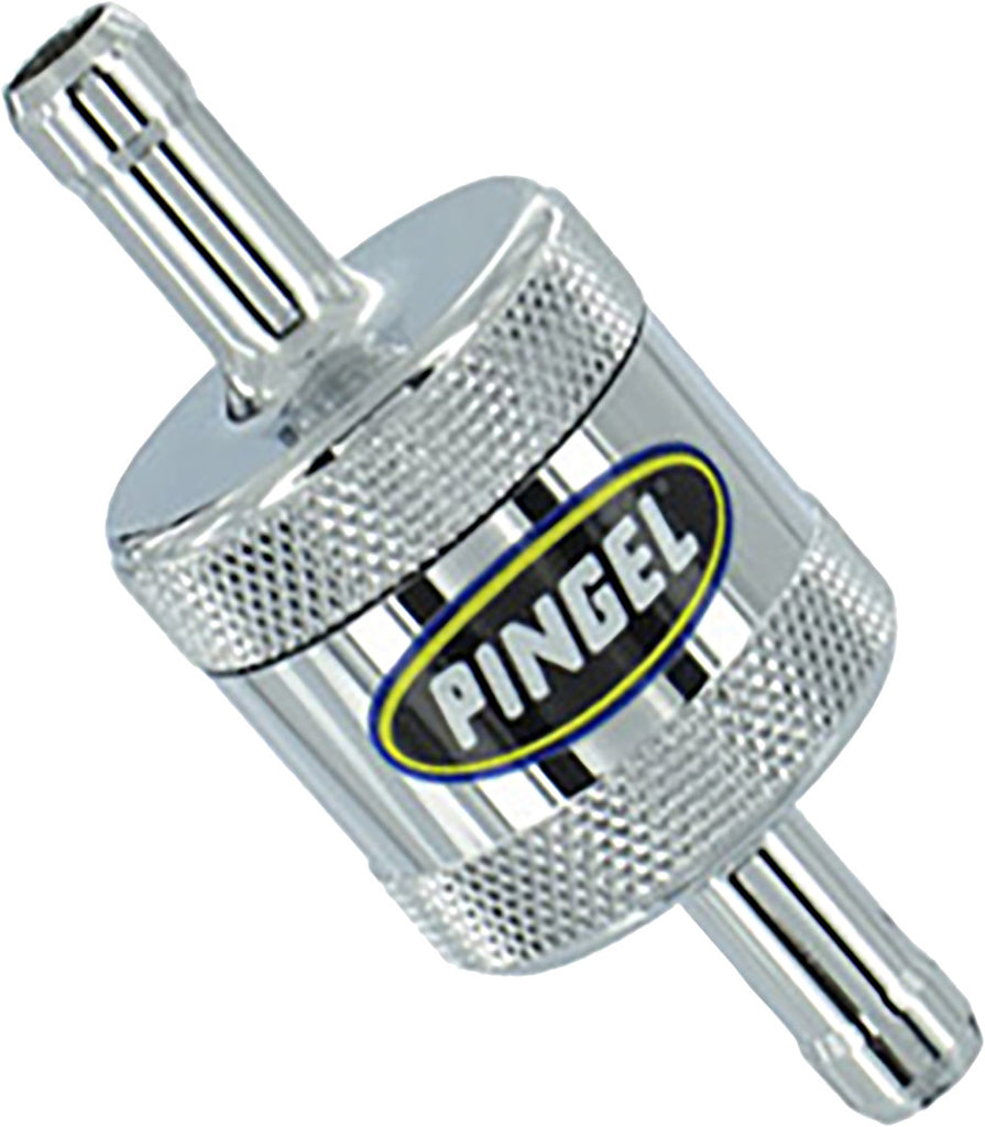PINGEL ENT FUEL FILTER SUPER SHORT CHROME 5/16" IN/OUT SS1C