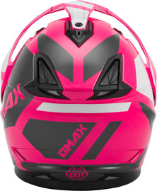 GMAX GM-11S TRAPPER SNOW HELMET W/ ELEC SHIELD PINK/WHITE/GREY XS G4112403
