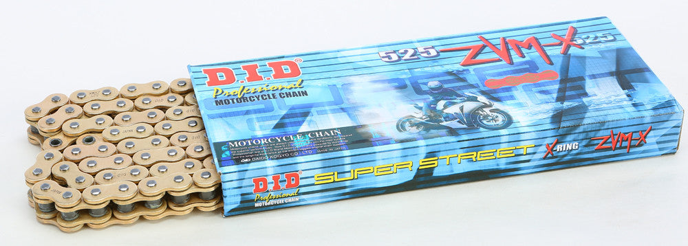 D.I.D SUPER STREET 525ZVMX-120 X-RING CHAIN GOLD 525ZVMXG120Z