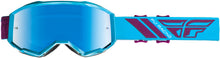 Load image into Gallery viewer, FLY RACING ZONE GOGGLE BLUE/PORT W/BLUE MIRROR LENS W/POST FLA-015