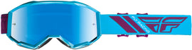 FLY RACING ZONE GOGGLE BLUE/PORT W/BLUE MIRROR LENS W/POST FLA-015
