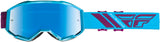 FLY RACING ZONE GOGGLE BLUE/PORT W/BLUE MIRROR LENS W/POST FLA-015