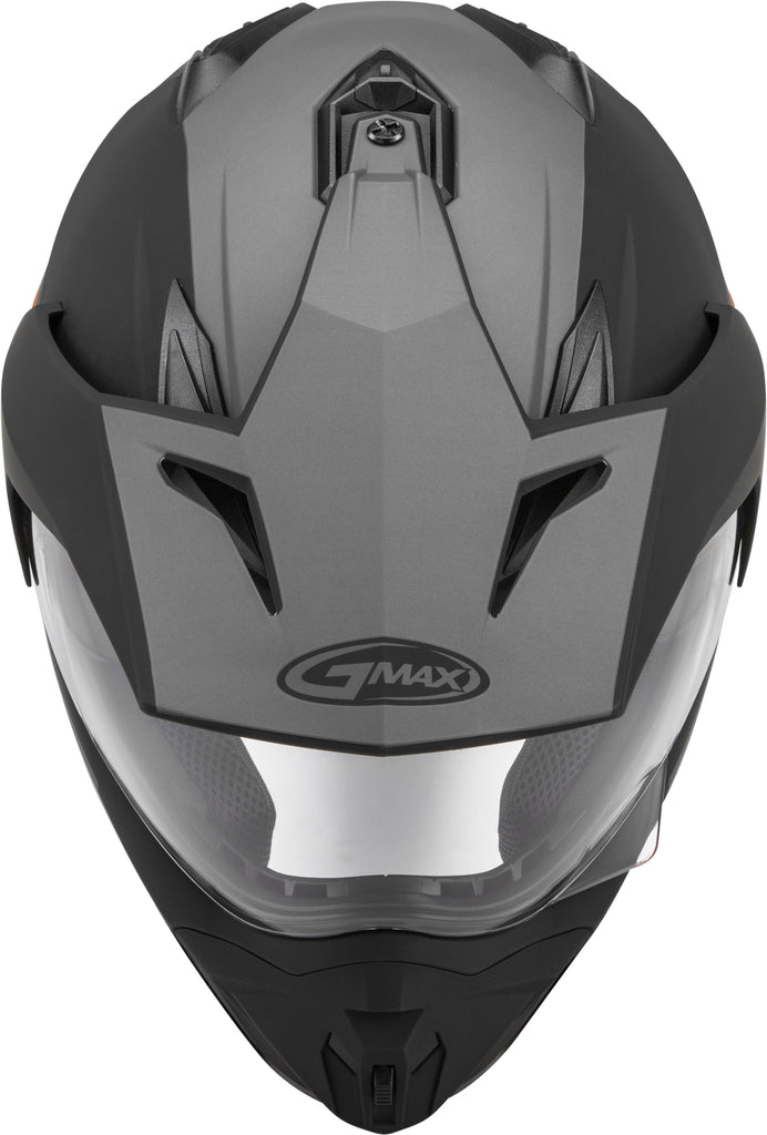 GMAX GM-11 DUAL-SPORT SCUD HELMET MATTE BLACK/ORANGE/GREY MD G1113135