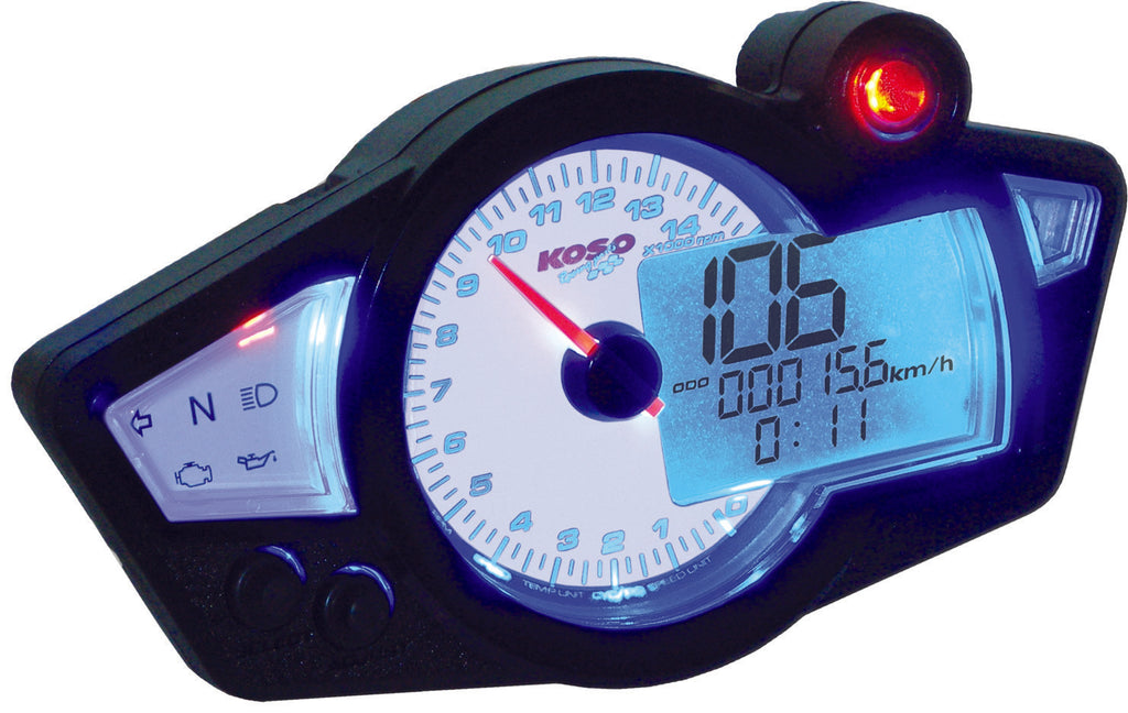 KOSO GP STYLE MULTI-FUNCTION GAUGE RX-1N WHITE PANEL BA011B02-atv motorcycle utv parts accessories gear helmets jackets gloves pantsAll Terrain Depot