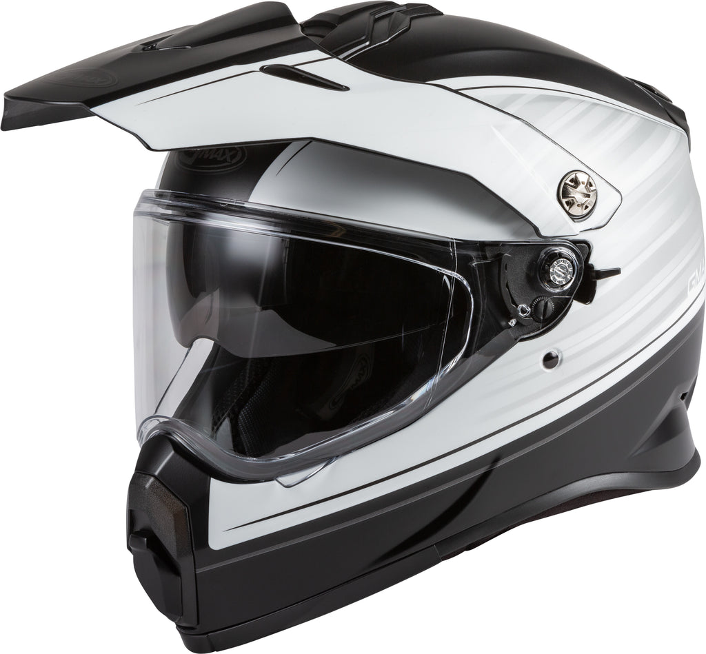GMAX AT-21 ADVENTURE RALEY HELMET MATTE BLACK/WHITE 2X G1211078