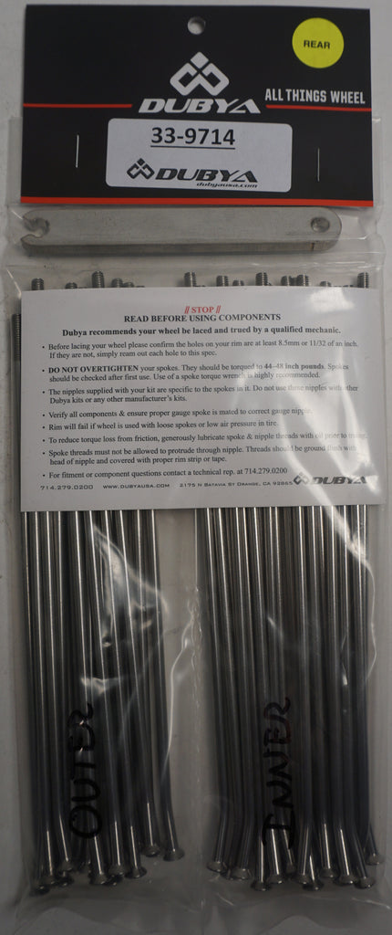 BULLDOG REAR SPOKE KIT 18" 33-9714