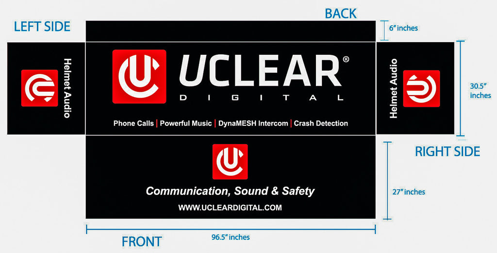 UCLEAR HELMET AUDIO 6'-8' CONVERTIBLE TABLE COVER 19POS2