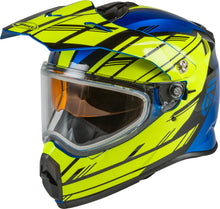 Load image into Gallery viewer, GMAX AT-21S ADVENTURE EPIC SNOW HELMET BLUE/HI-VIS/BLACK XS G2211043