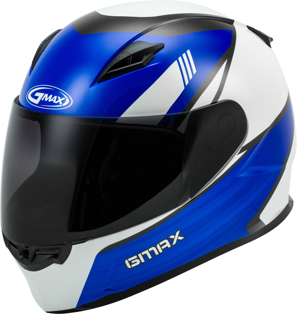 GMAX FF-49 FULL-FACE DEFLECT HELMET WHITE/BLUE LG G1494516