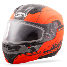 GMAX MD-04S MODULAR QUADRANT SNOW HELMET MATTE HI-VIS ORG/BLK XS G2041693 TC-26