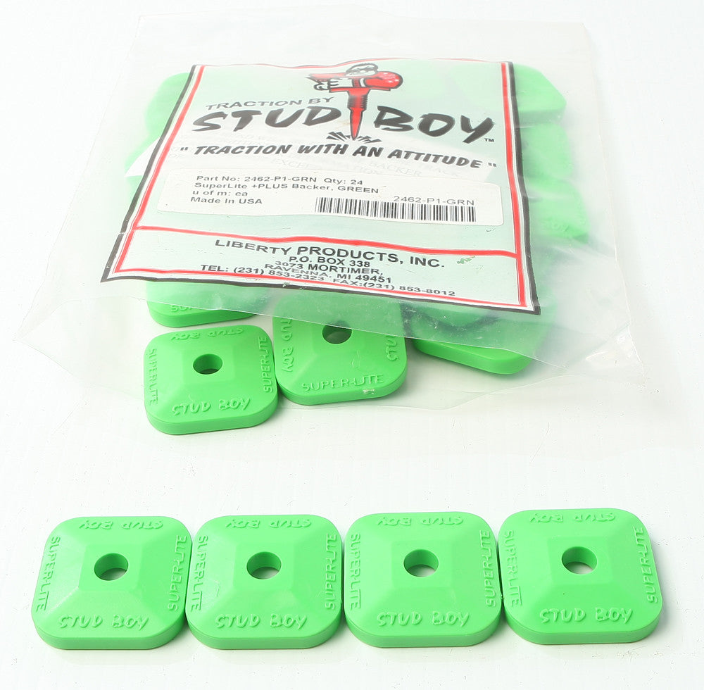 STUD BOY SUPER-LITE PLUS BACKERS GREEN 24/PK 2462-P1-GRN-atv motorcycle utv parts accessories gear helmets jackets gloves pantsAll Terrain Depot