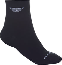 Load image into Gallery viewer, FLY RACING SHORTY SOCKS BLACK/WHITE SM/MD 350-0380S