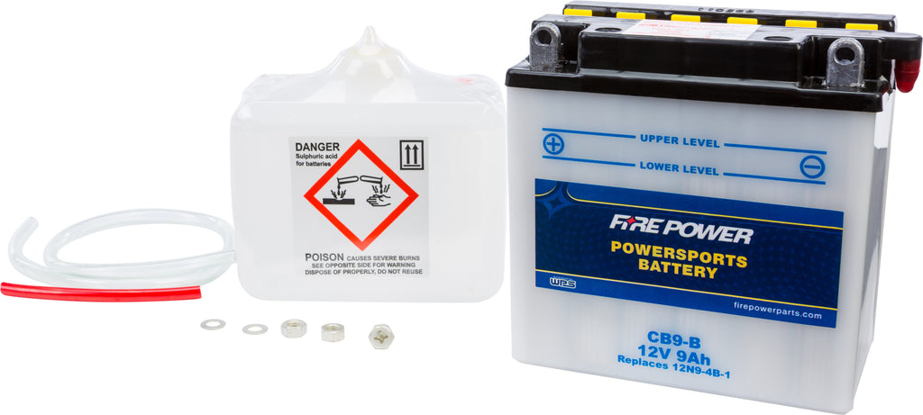 FIRE POWER BATTERY W/ACID CB9-B 12V HEAVY DUTY CB9-B-atv motorcycle utv parts accessories gear helmets jackets gloves pantsAll Terrain Depot