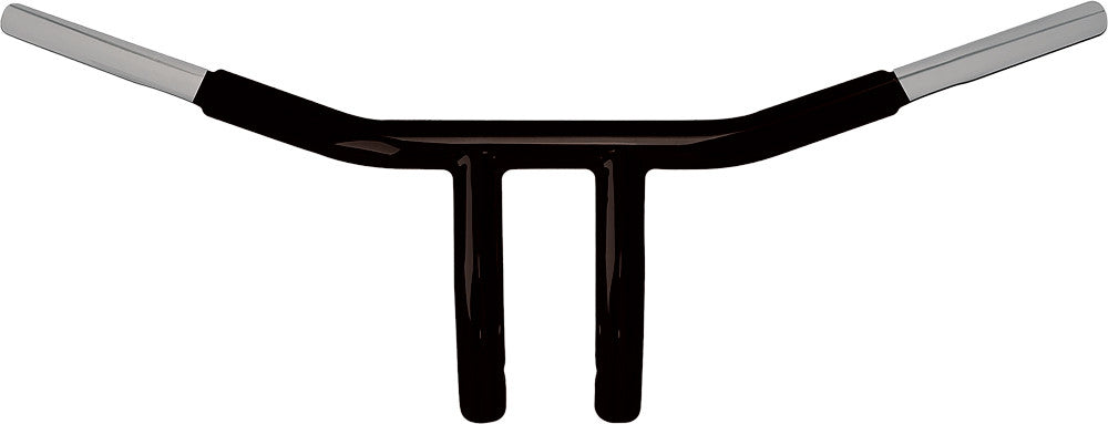 WILD 1 CHUBBY DRAG BAR 6" BUILTIN PULLBACK RISERS BLK WO500B