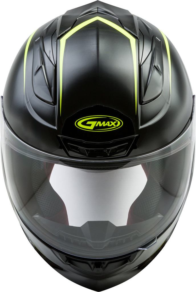 GMAX FF-88 FULL-FACE PRECEPT HELMET BLACK/HI-VIS YELLOW MD G1884605