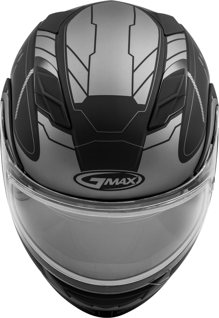 GMAX MD-01S MODULAR WIRED SNOW HELMET MATTE BLACK/SILVER XS G2011453D TC-17