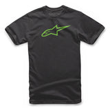 ALPINESTARS YOUTH AGELESS TEE BLACK/GREEN SM 3038-72002-1060-S