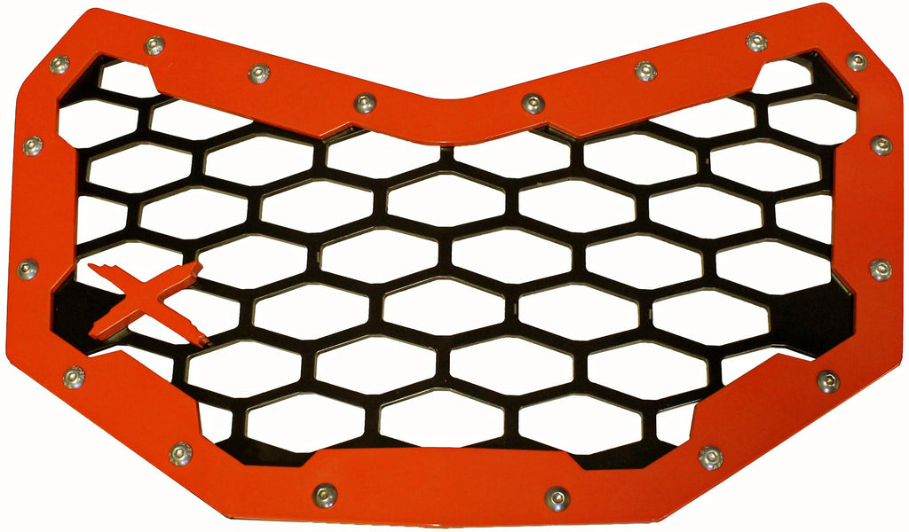 MODQUAD MQ FRONT GRILL BLK/RED W RED CAN AM X3 LOGO CA-FG-X3-RD