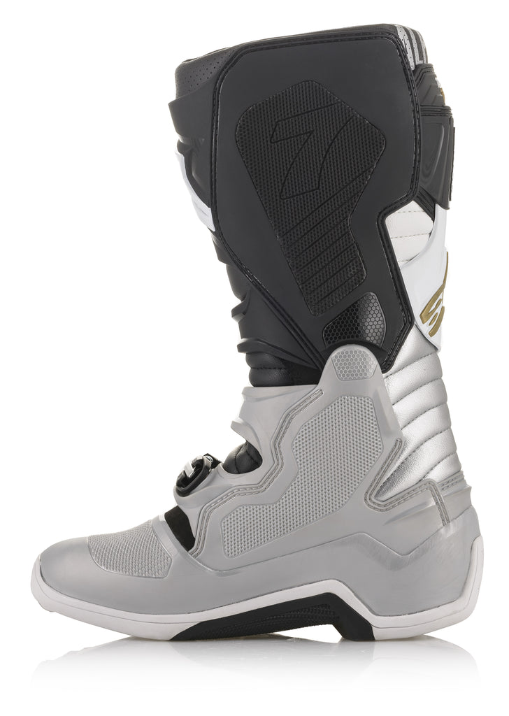 ALPINESTARS TECH 7 BOOTS BLACK/SILVER/WHITE/GOLD SZ 08 2012014-1829-8