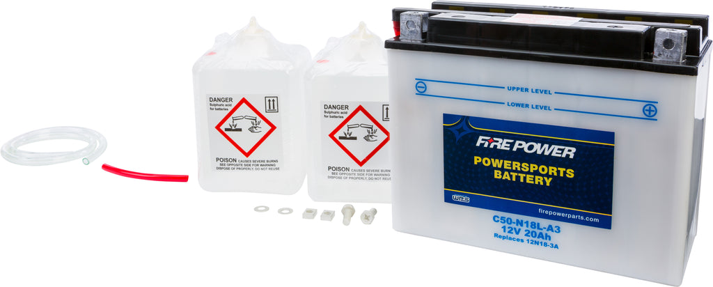 FIRE POWER BATTERY W/ACID C50-N18L-A3 12V HEAVY DUTY C50-N18L-A3-atv motorcycle utv parts accessories gear helmets jackets gloves pantsAll Terrain Depot