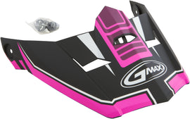 GMAX VISOR W/SCREWS UNCLE MX-46 MATTE BLACK/PINK XS-SM G046836