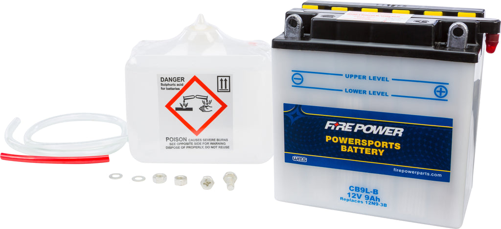 FIRE POWER BATTERY W/ACID CB9L-B 12V HEAVY DUTY CB9L-B-atv motorcycle utv parts accessories gear helmets jackets gloves pantsAll Terrain Depot