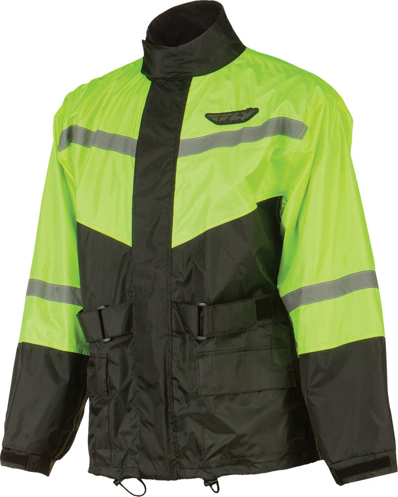 FLY RACING 2-PIECE RAIN SUIT BLACK/HI-VIS YELLOW #6016 478-8015~4-atv motorcycle utv parts accessories gear helmets jackets gloves pantsAll Terrain Depot
