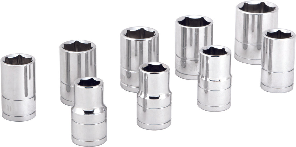 PERFORMANCE 9 PC 1/2" MET SOCKET SET SHALLOW W32202