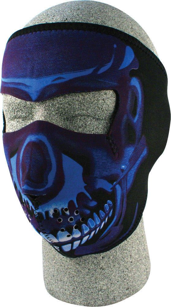 ZAN FULL FACE MASK BLUE CHROME SKULL WNFM024-atv motorcycle utv parts accessories gear helmets jackets gloves pantsAll Terrain Depot