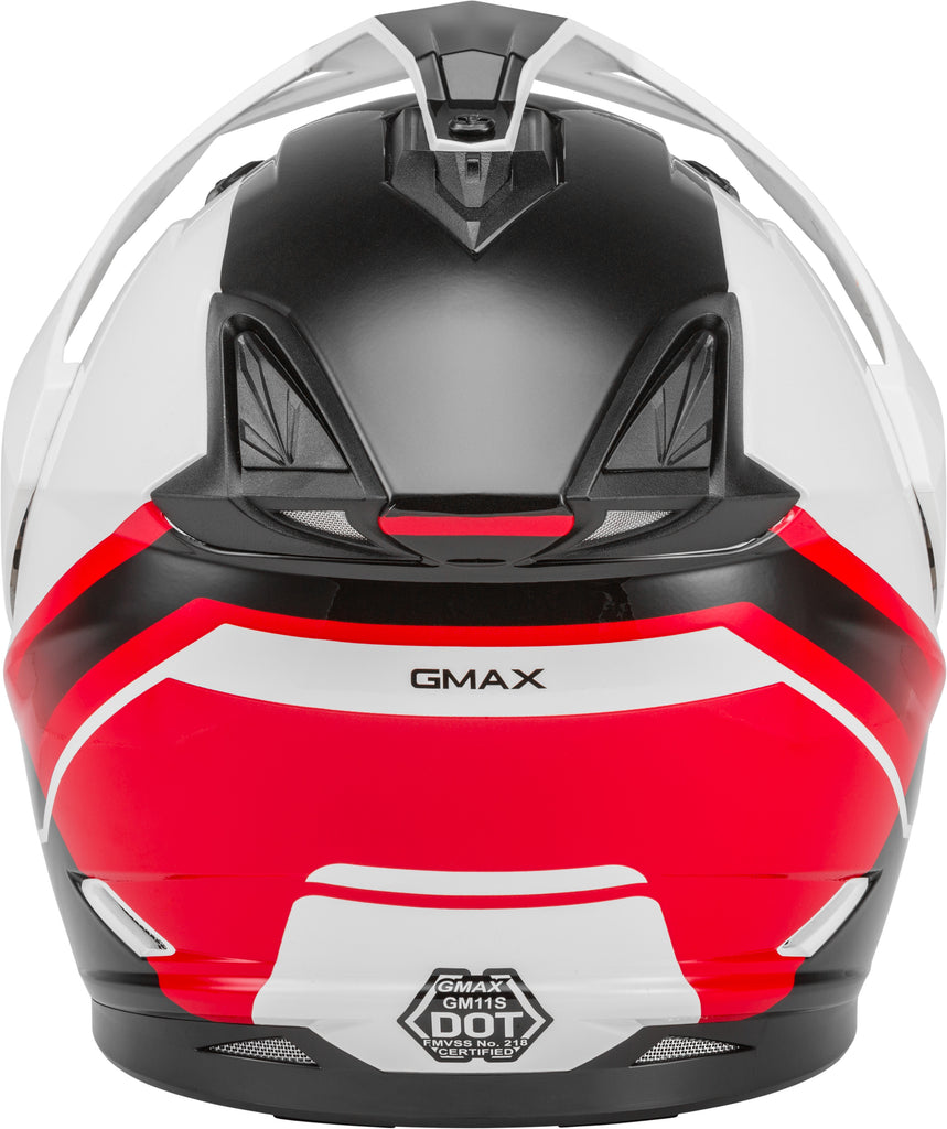 GMAX GM-11 DUAL-SPORT SCUD HELMET HELMET BLACK/WHITE/RED SM G1113354