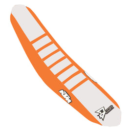 D'COR SEAT COVER ORANGE/WHITE ORANGE RIBS KTM SX/F 125-450 30-30-220
