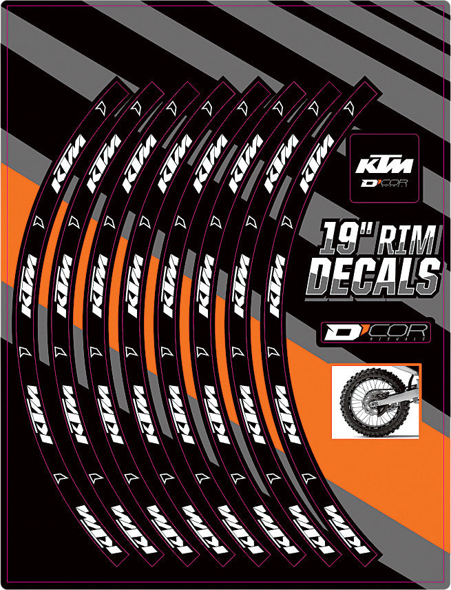 D'COR RIM DECALS 19" KTM LOGO REAR 40-80-203