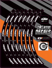 Load image into Gallery viewer, D'COR RIM DECALS 19" KTM LOGO REAR 40-80-203