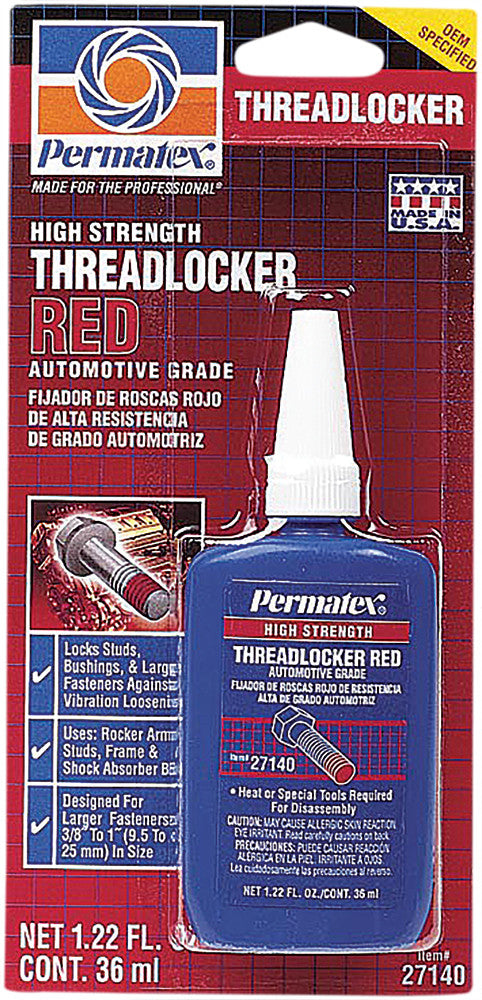 PERMATEX HIGH STRENGTH THREADLOCKER RED 36 ML 27140