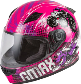 GMAX YOUTH GM-49Y BEASTS FULL-FACE HELMET PINK/PURPLE/GREY YM G1498401