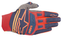 Load image into Gallery viewer, ALPINESTARS TECHSTAR GLOVES DARK BLUE/RED/ORANGE 2X 3561019-7340-XXL