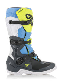 ALPINESTARS TECH 3 BOOTS COOL GREY/YELLOW/CYAN SZ 11 2013018-9017-11
