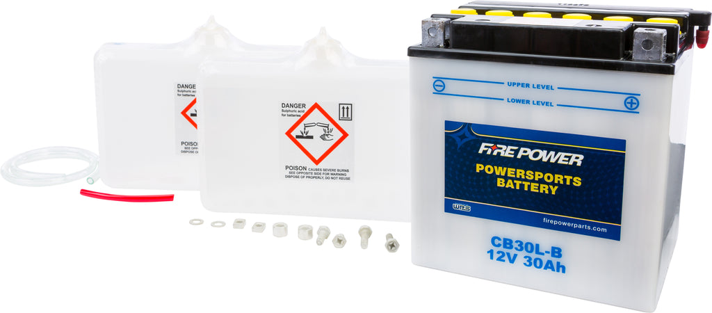 FIRE POWER BATTERY W/ACID CB30L-B 12V HEAVY DUTY CB30L-B-atv motorcycle utv parts accessories gear helmets jackets gloves pantsAll Terrain Depot