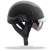 Load image into Gallery viewer, GMAX HH-65 HALF HELMET FULL DRESSED TWIN MATTE BLACK/SILVER XS G9659073
