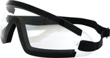 BOBSTER WRAP AROUND SUNGLASSES BLACK W/CLEAR LENS BW201C