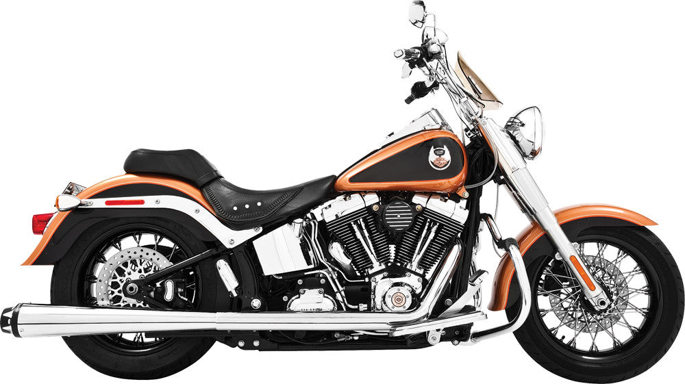FREEDOM AMERICAN OUTLAW DUALS CHROME W/BLACK TIP SOFTAIL HD00293