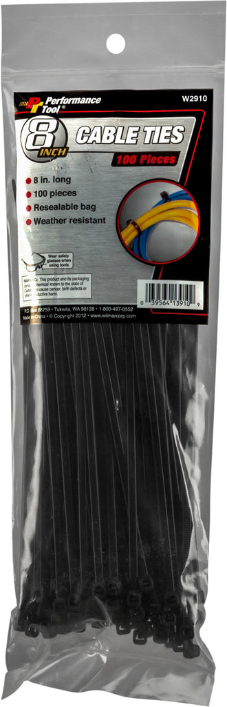 PERFORMANCE CABLE TIE 8" 100/PACK W2910