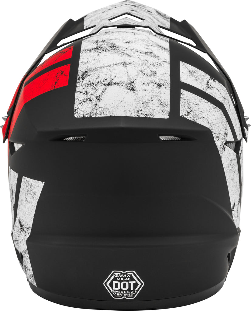 GMAX MX-46 OFF-ROAD DOMINANT HELMET MATTE BLACK/WHITE/RED 2X G3464358