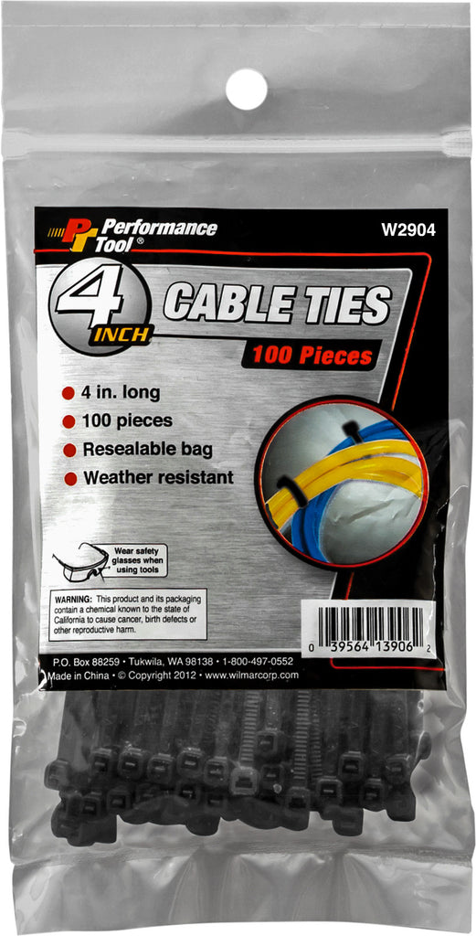 PERFORMANCE CABLE TIE 4" 100/PACK W2904